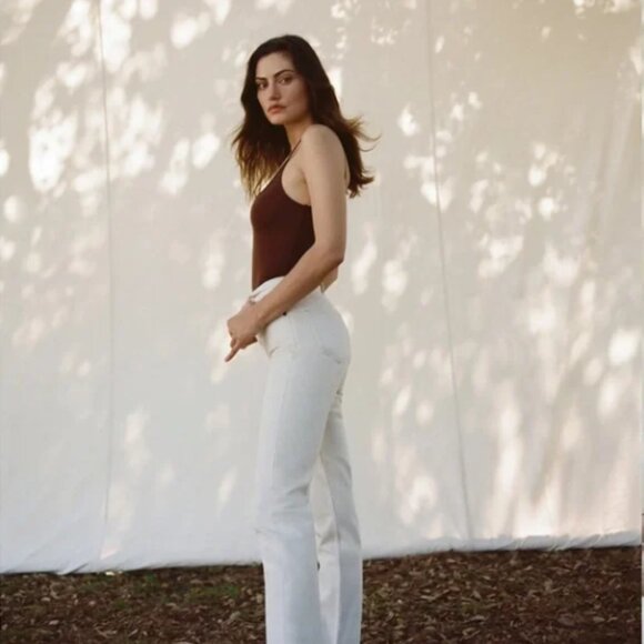 Reformation Cream Straight Leg Jeans - Picture 3 of 12